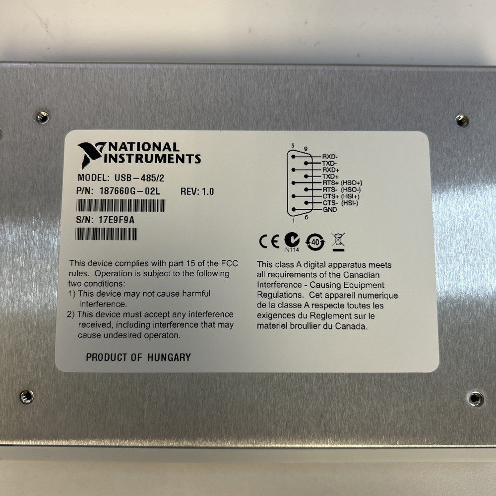 National Instruments USB-485/2 Serial Interface Device 187660G-02L