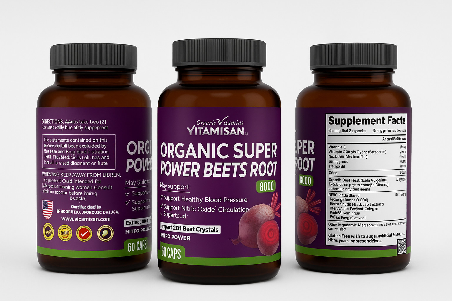 120 Beets Circulation Superfood Beet Root Powder caps 8000 mg 20:1 Nitric Oxide