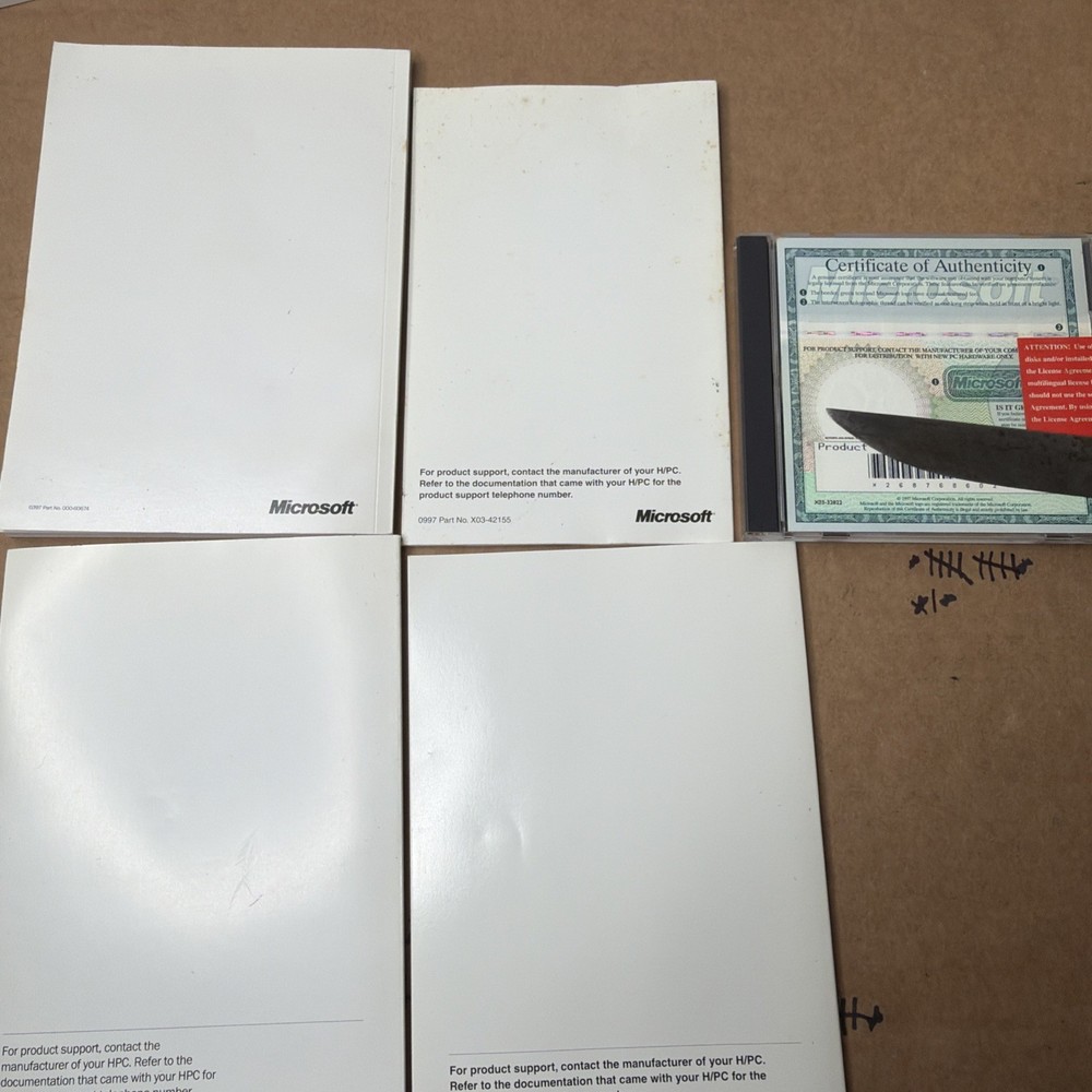 Microsoft Windows CE Handheld PC COA Disk Operating System Guide Manual Books