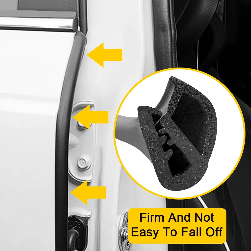 2X B Pillar Car Door Edge Weatherstrip Soundproof Rubber Seal Strip For Toyota