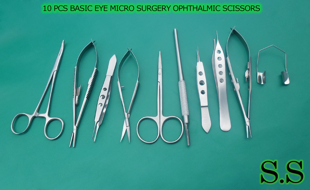 10 Pcs Basic Eye Micro Surgery Ophthalmic Scissors Surgical Instruments EY-021