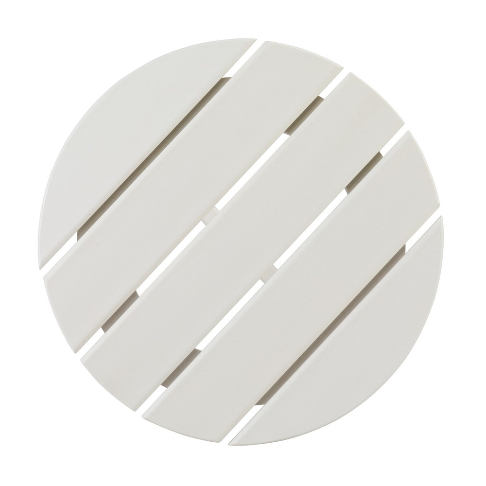 46cm Round White HDPE Side Table, Single Layer Modern Accent Table