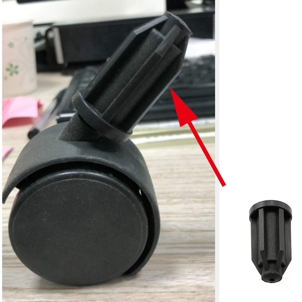 heyous 8PCS Plastic Caster Socket Sleeve Round Inserts, 7/16 inches, black