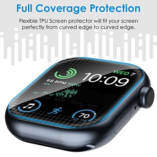 6 Pack TPU Screen Protector Compatible with Apple Watch SE 44mm Transparent