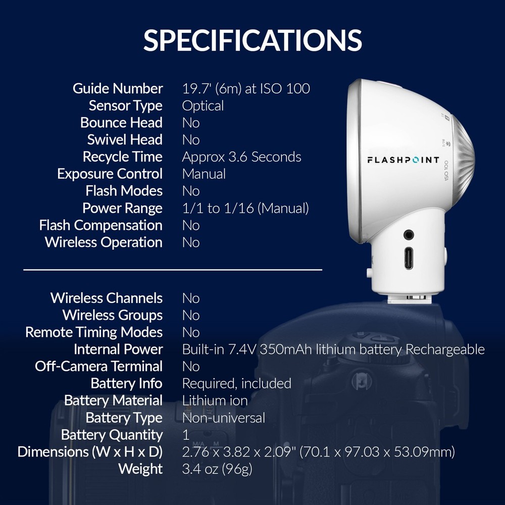 Flashpoint FlashBack Lux Elf Retro Camera Flash (White), Godox Lux Elf