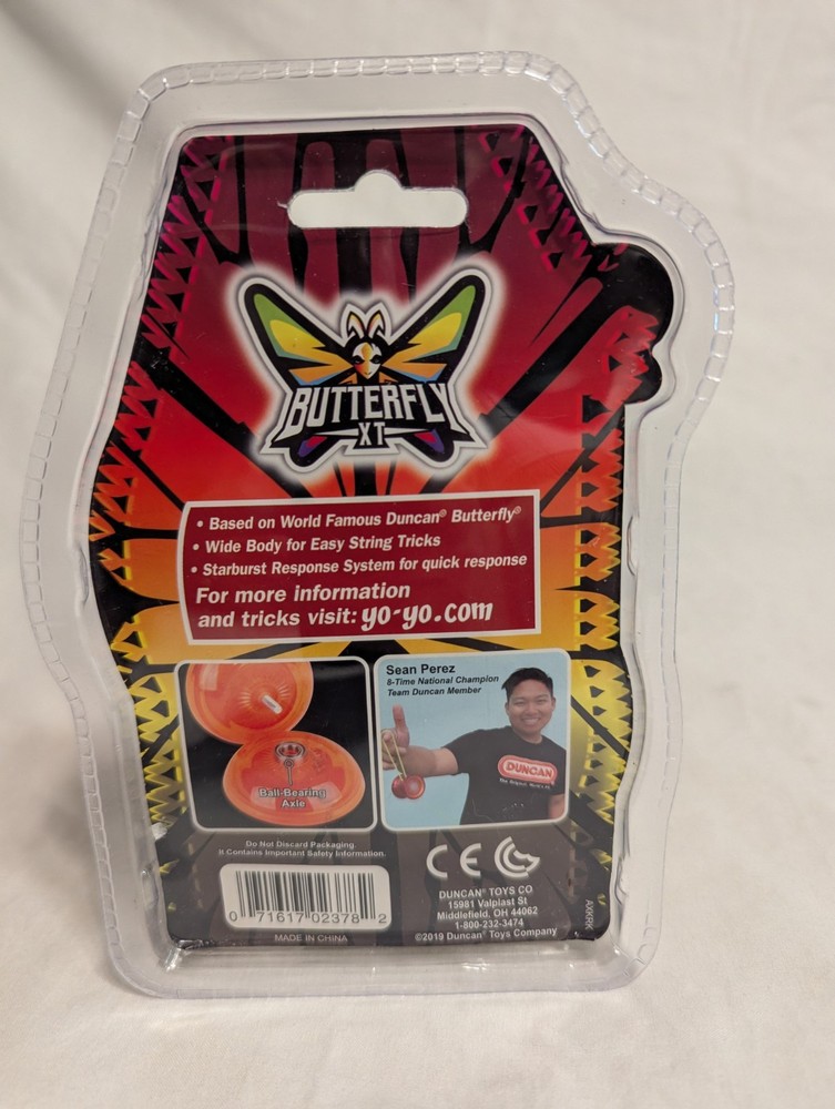 Duncan Butterfly XT Yo-Yo Yellow with Blue Cap String Tricks Intermediate Skill