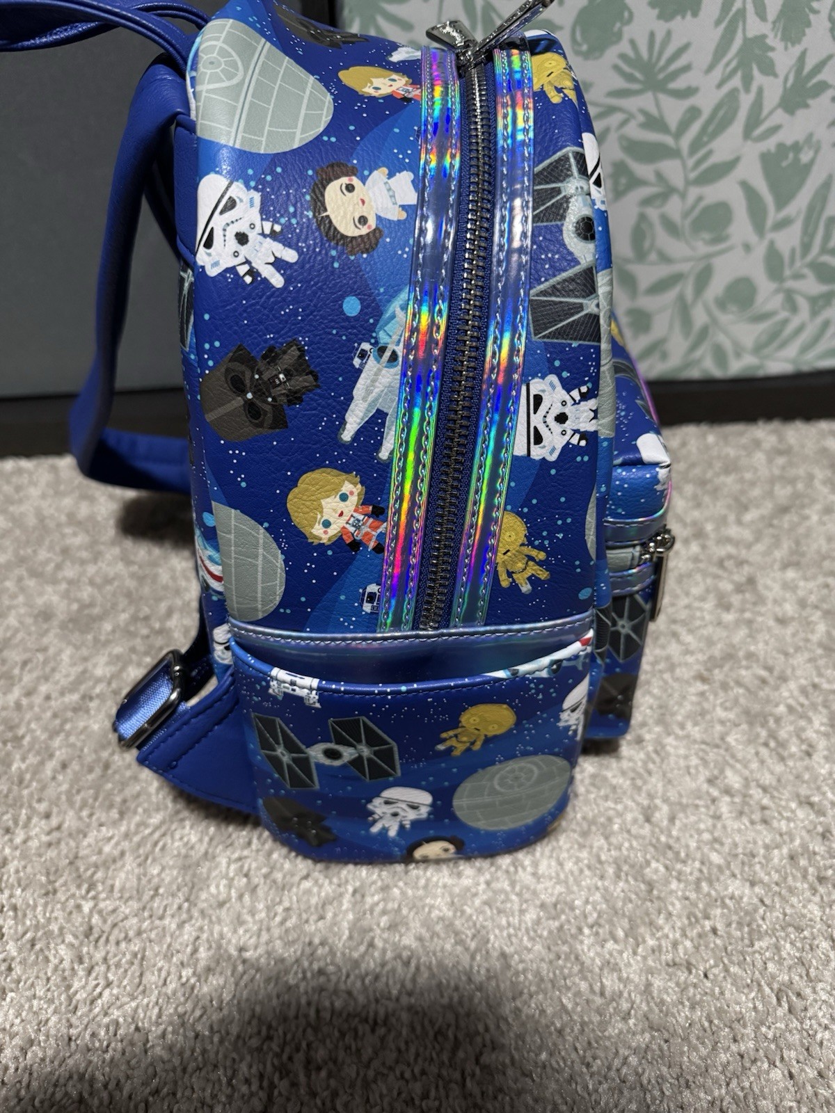 Star Wars Disney Parks Iridescent Loungefly Chibi Backpack Death X-Wing Leia EUC