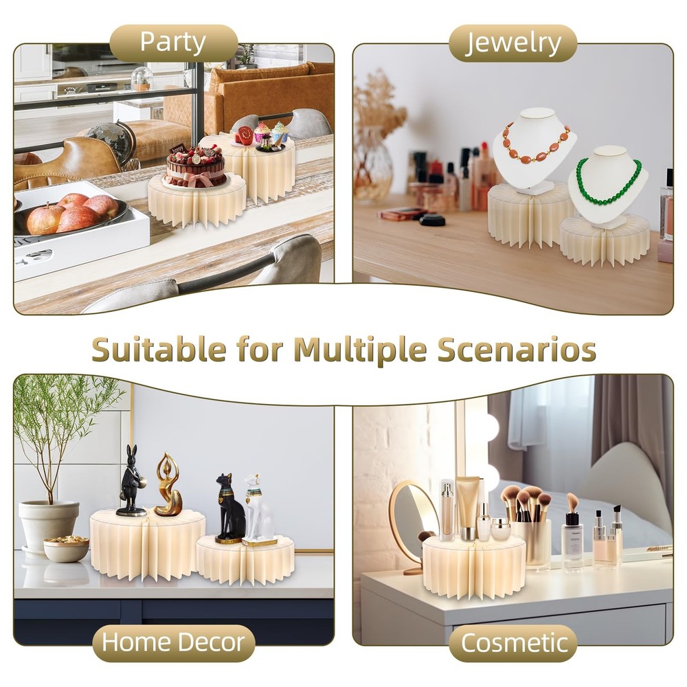 6 Pack Buffet Risers, Acrylic Food Risers for Buffet Table, White Risers for ...