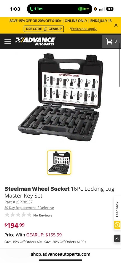 Steelman 16 Pc Locking Lug Master Key Set