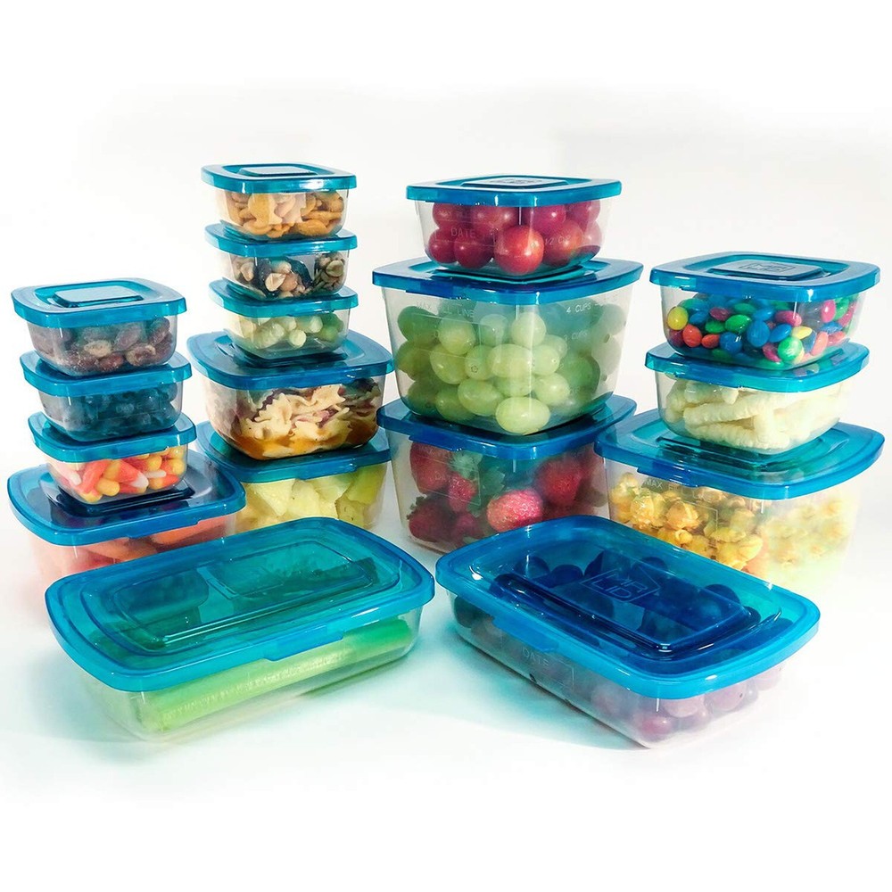 Mr. Lid Premium Attached Storage Containers | Permanently Attached Plastic Li...