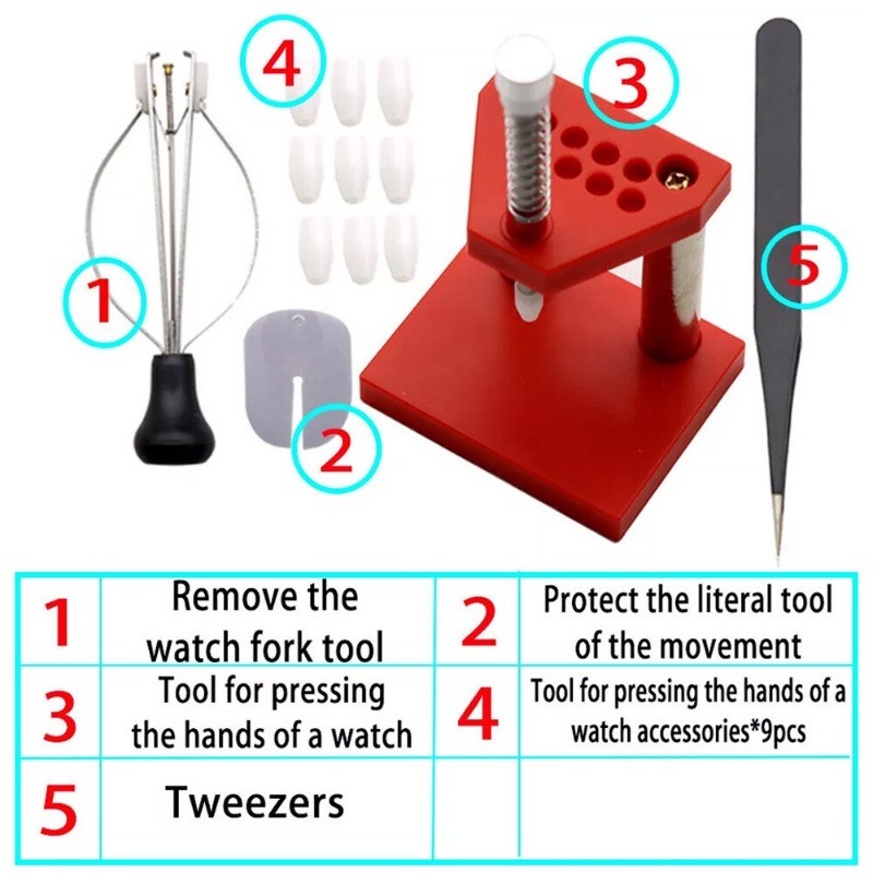 Watch Repair Tool Watch Hand Remover Plunger Puller Set Fitting Kit Set 13PCS