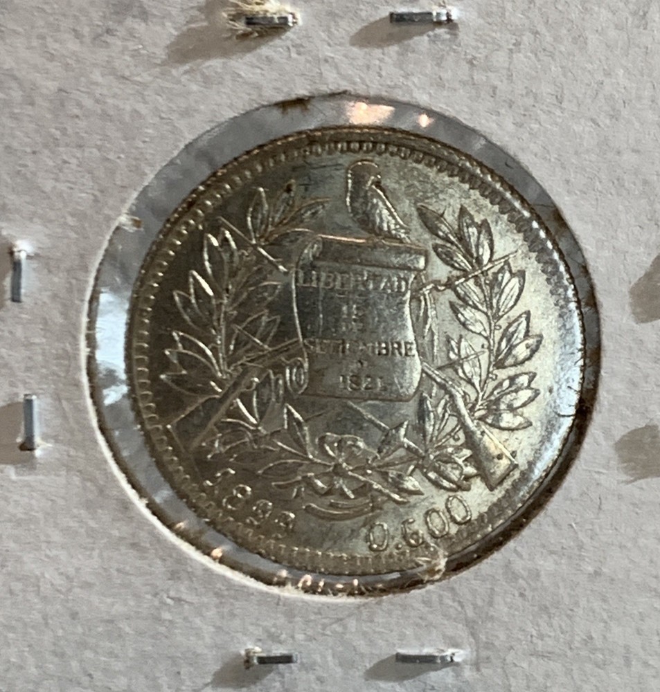 1899 GUATEMALA 1 REAL COIN, UNC
