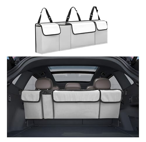 Car Trunk Organizer, Backseat Hanging Large Storage with Adjustable White