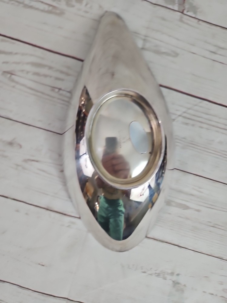 Reed & Barton Silver Plate Canoe Leaf Nut Bowl MCM