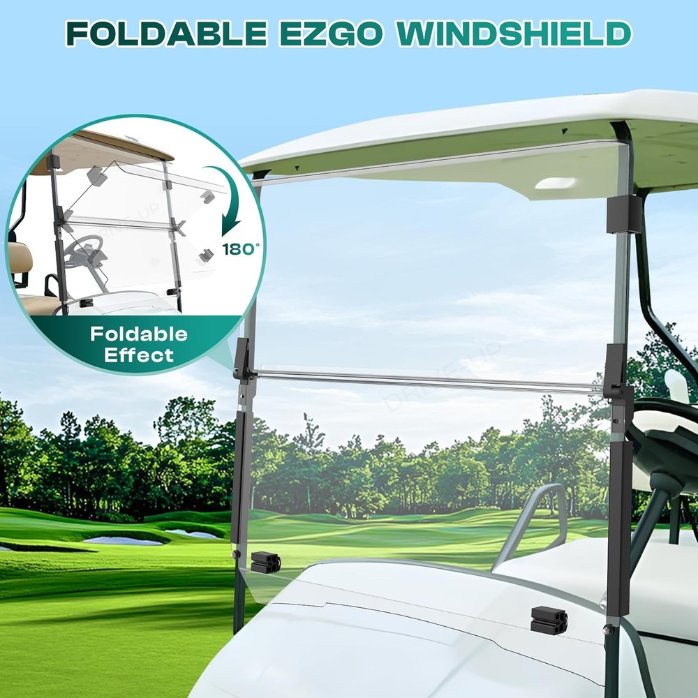 EZGO TXT Windshield Foldable Clear 1995-2013
