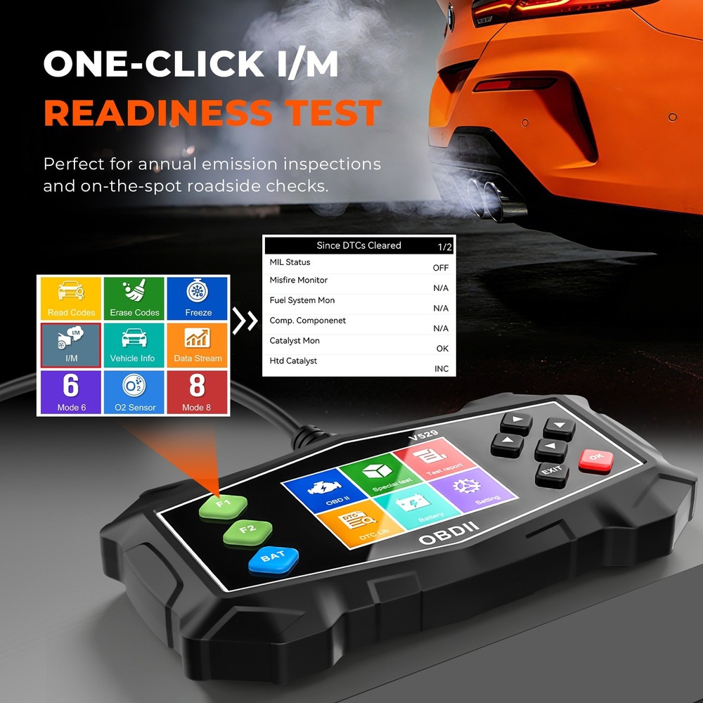 V529 OBD2 Scanner Car Diagnostic Scan Tool ABS Code Reader Battery VOLT Test