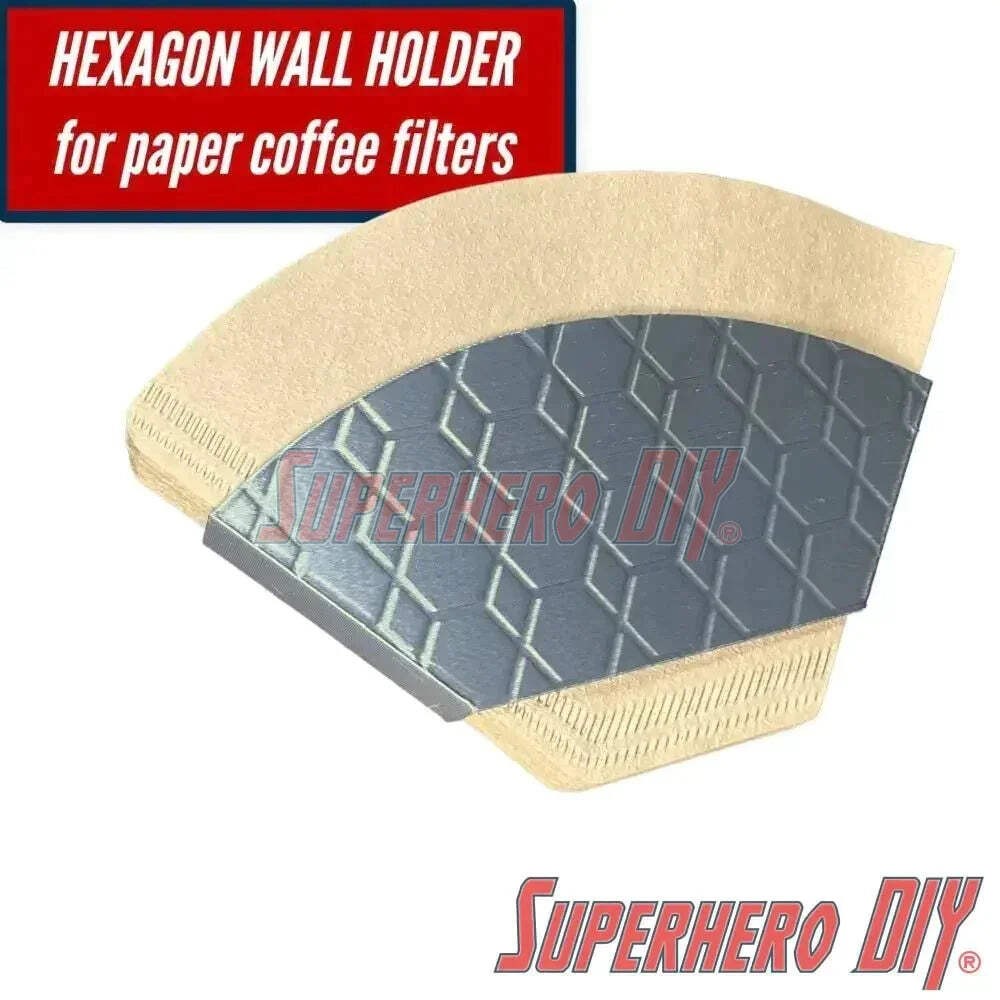 Wall Mount Filter Holder for Pour Over Coffee Filters | Inside Shelf Filter Stor