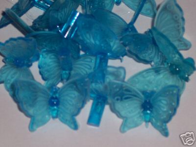 Plastic Butterfly Lights (10) AQUA for Spring pieces