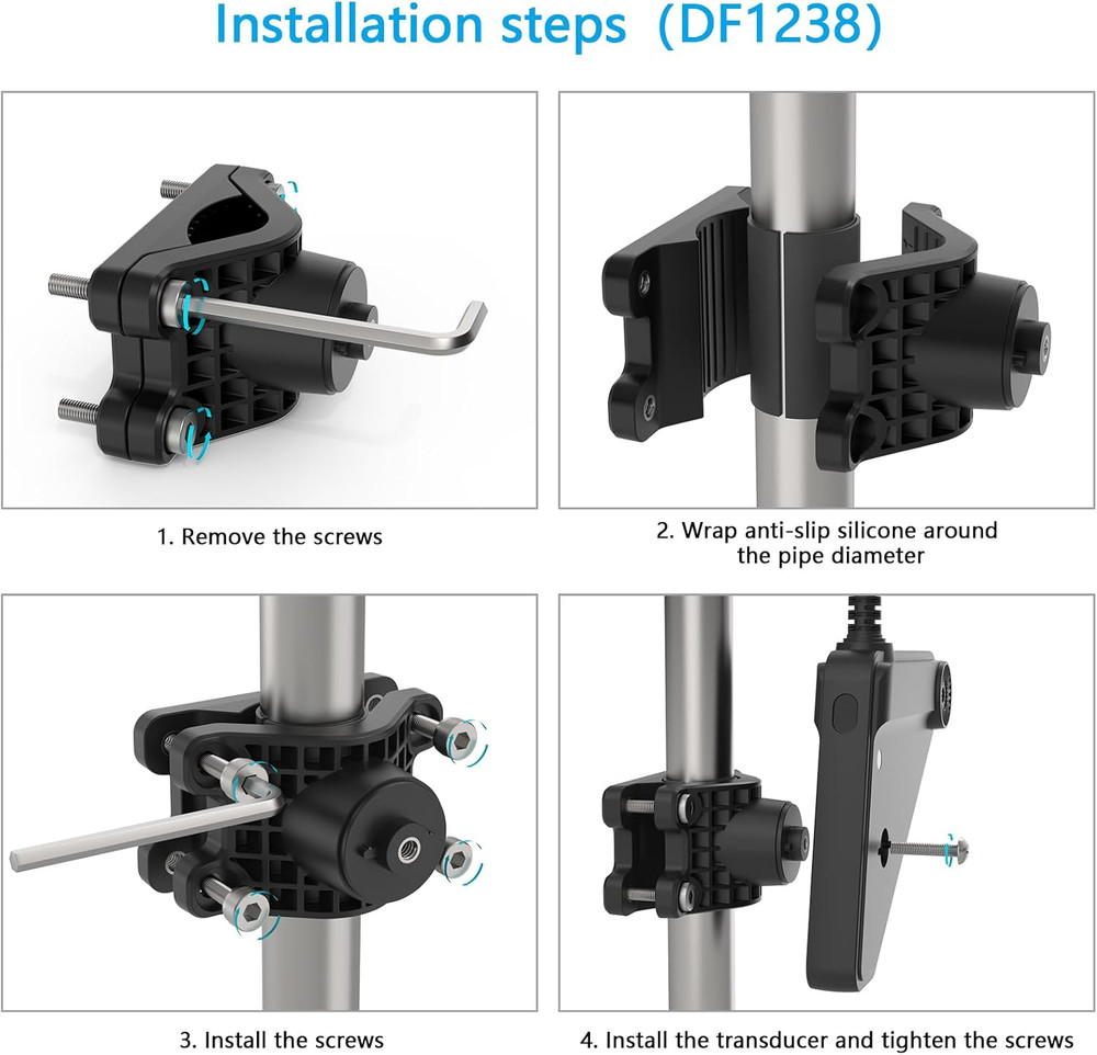 Transducer Mount Pole Mount Compatible with Lowrance Eagle Eye 9 Adjustable