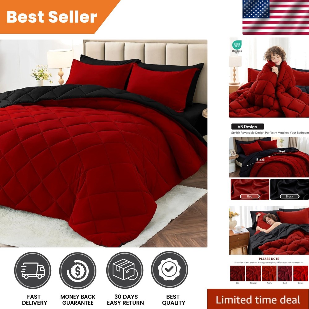 Modern Reversible King Comforter Set - 7 Pieces for Ultimate Bedroom Makeover