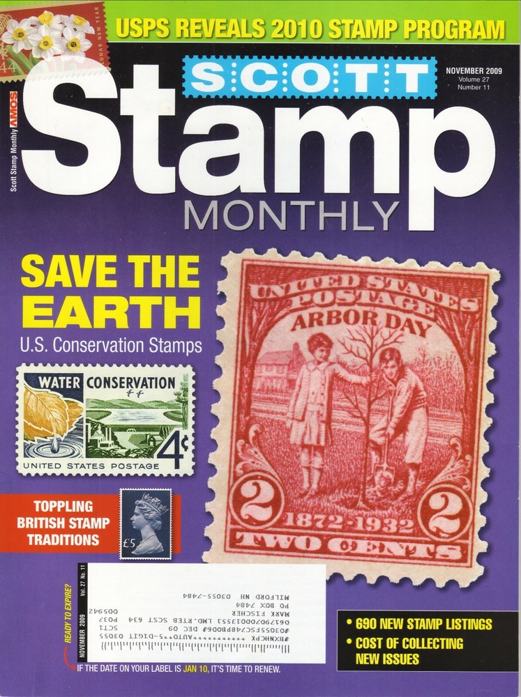 2009 Scott Stamp Monthly Magazine Save The Earth Conservation Stamps