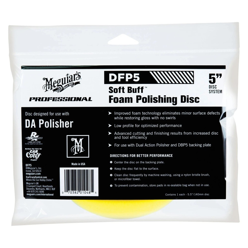 Meguiars DFP5 Soft Buff 5" Hook-and-Loop Finishing Pad New in Package