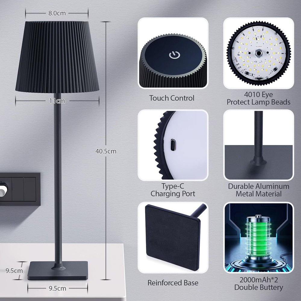 2 Packs Table Lamp For Study Room Reading Use