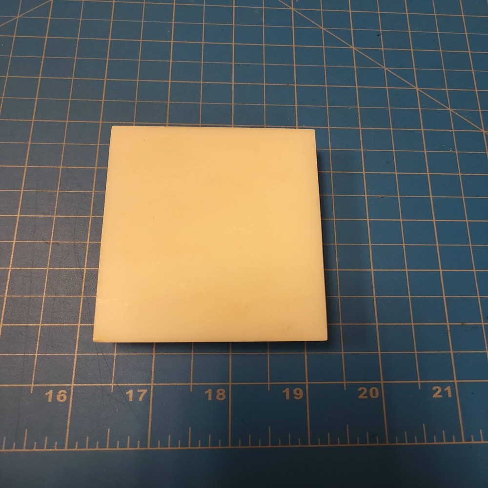 Four White Display Plinths Risers 4" Square Plastic Pedestal Stands Set