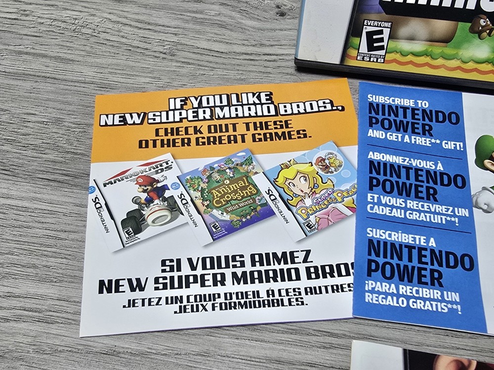 New Super Maro Bros Nintendo DS Case & Instructions Only