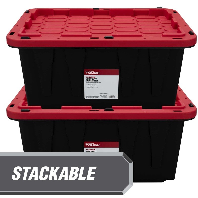 Durable Stackable Storage Tote Box W/ Snap Lid Organizing Household Items New