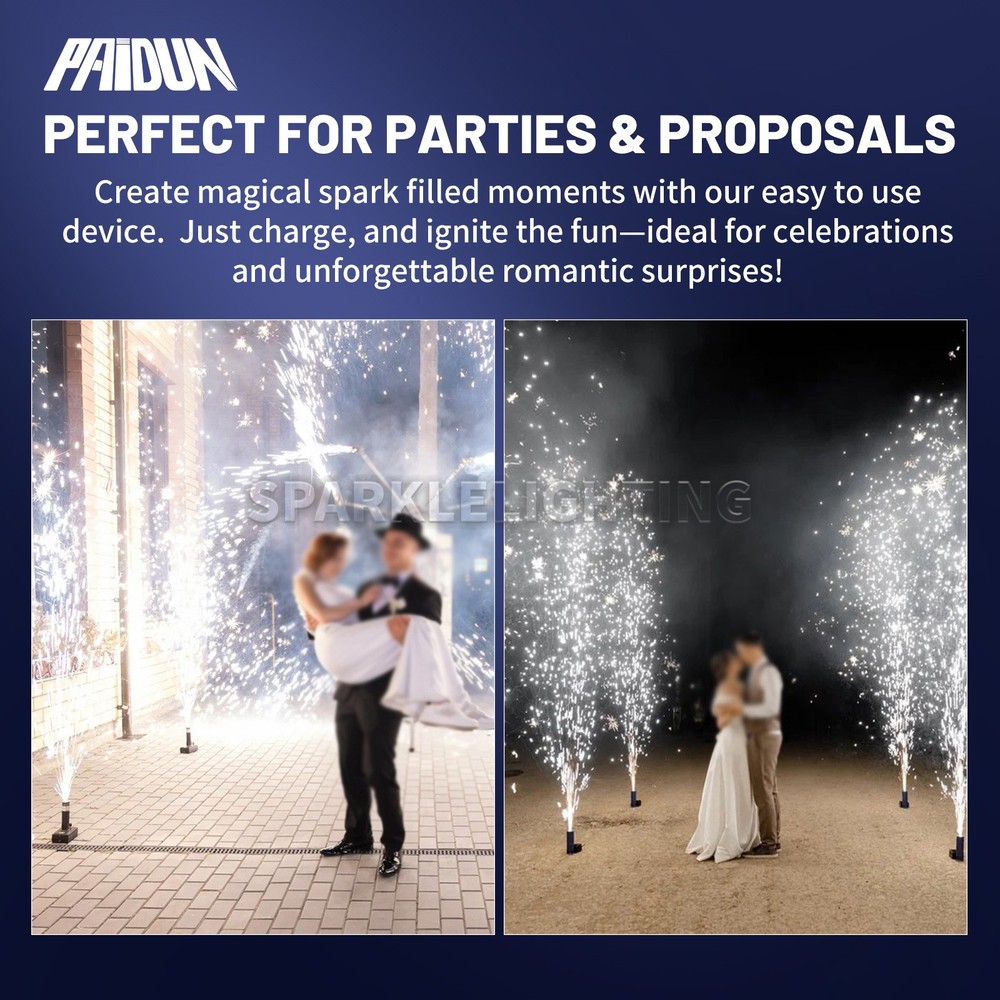 PAIDUN 8PCS Sparkler Base Kit Cold Spark Machine Firework Effect Double Remote