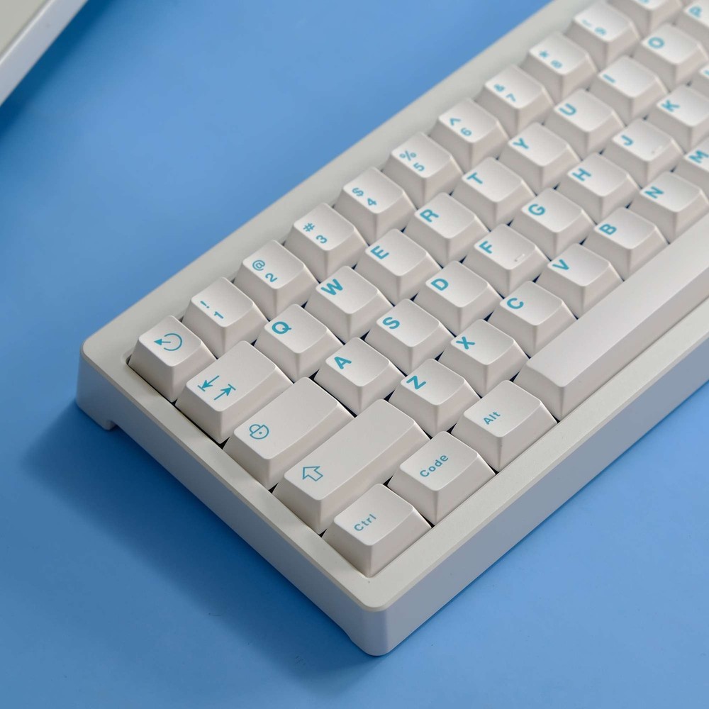 Blue On White Doubleshot ABS Cherry Profile Keycap Set