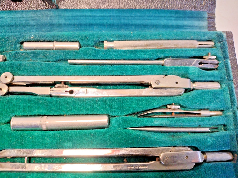 Vintage Tower Precision Germany Drafting Protractor Set with Case 5105-1801