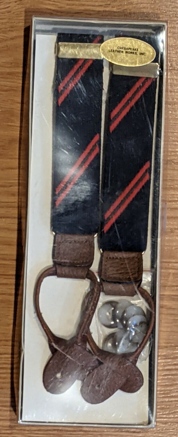 NOS Chesapeake Leather Works Suspenders - New in Box