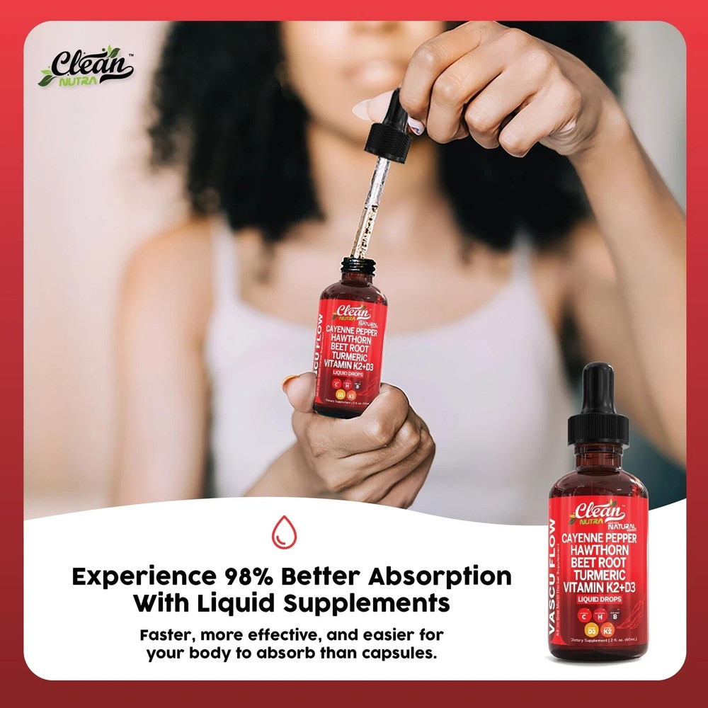 Cayenne Pepper Supplement Liquid Drops + Hawthorn Berry 60ml