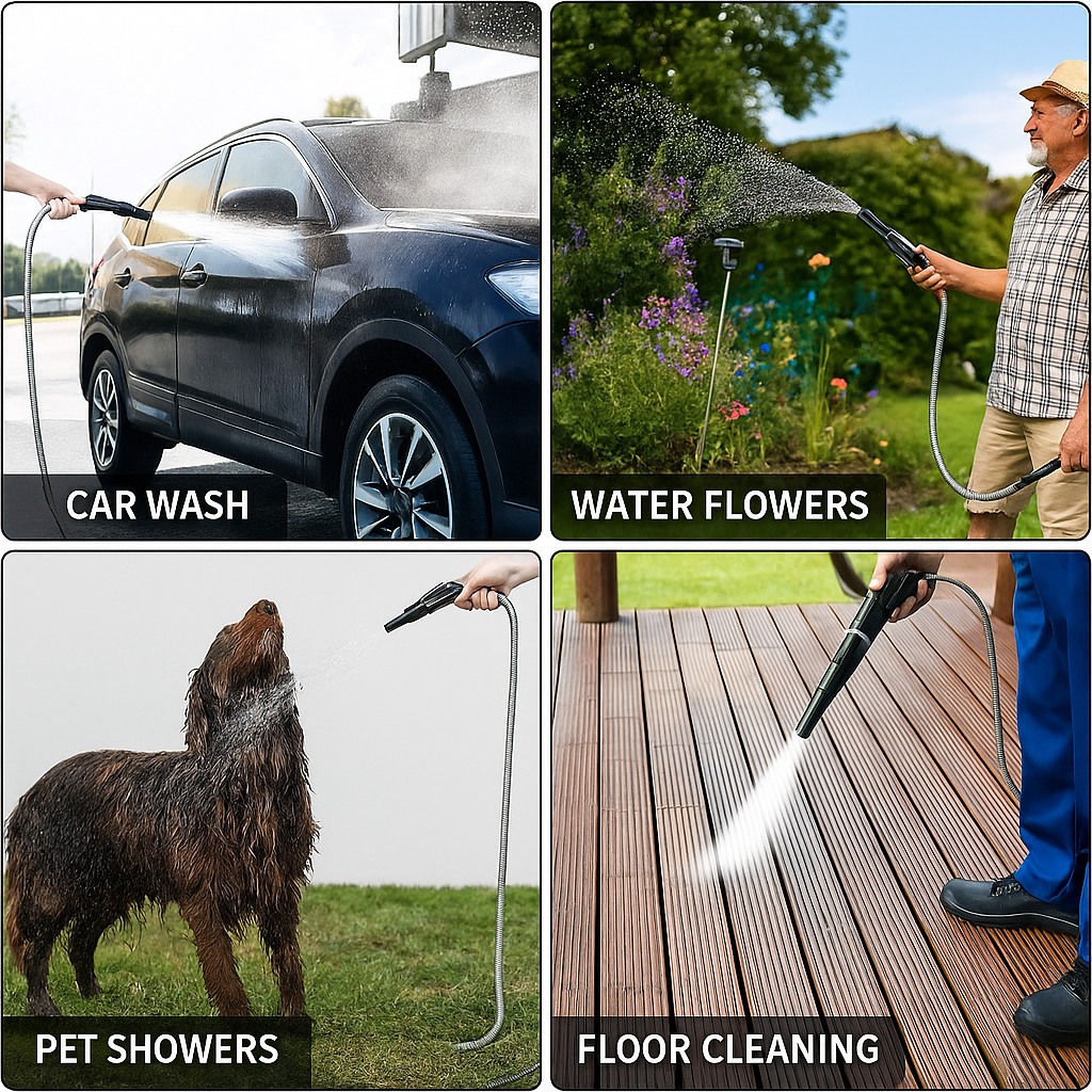 Stainless Steel Metal Garden Water Hose Pipe Flexible Lightweight 25/50/75/100FT