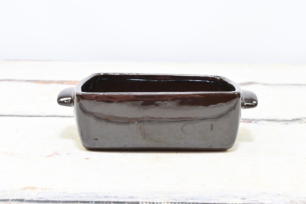Vintage . Beautiful Brown Pottery Casserole Rectangular Taiwan
