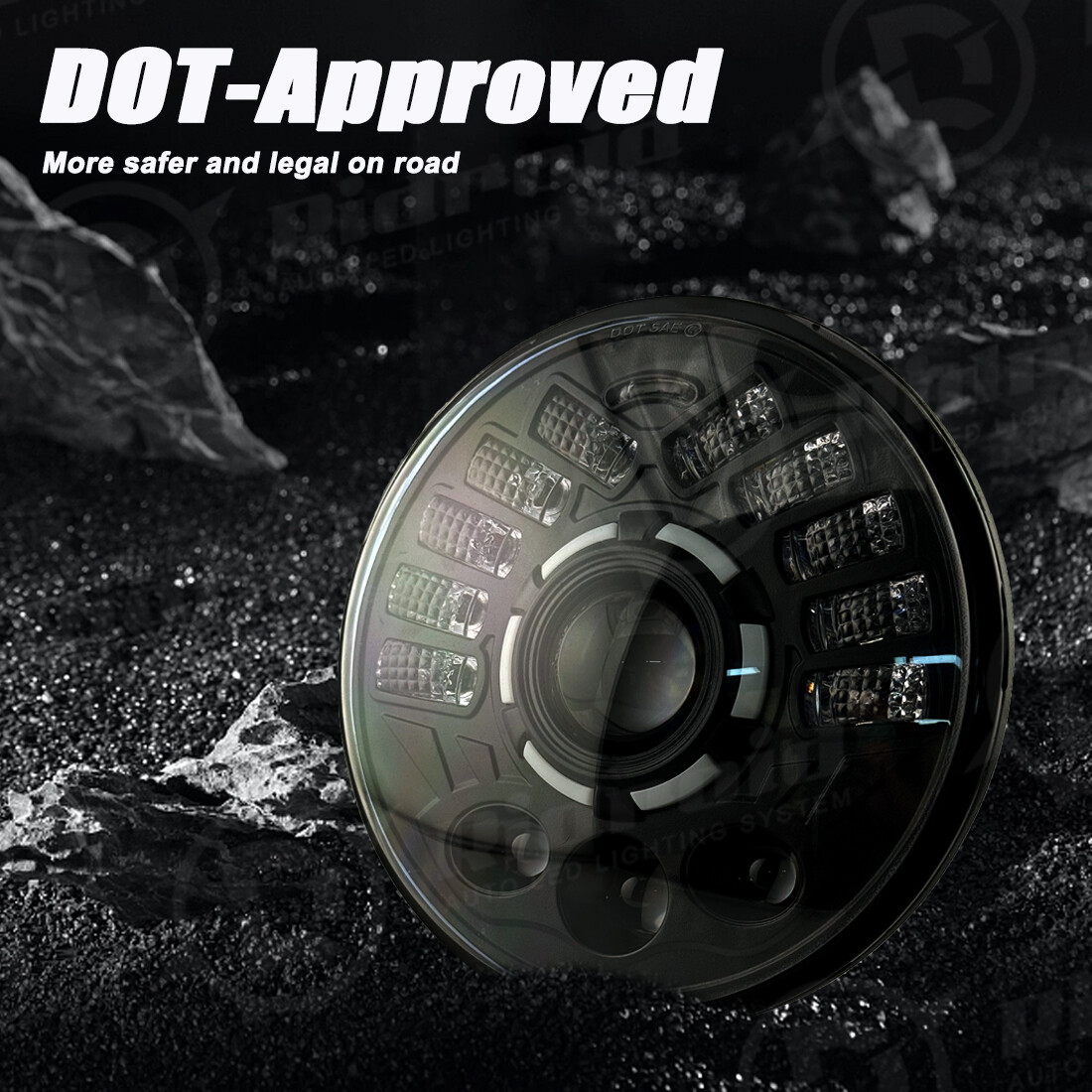 For Harley Ultra Classic Electra Glide FLHTCU 7" LED Headlight Fog Passing Lamp