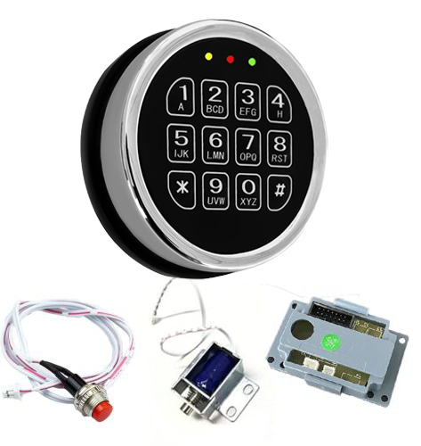Gun Safe Lock Replacement Chrome Keypad Solenoid Safe Electronic Lock