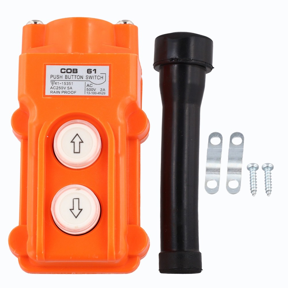 2 Way Crane Push Button Switch COB61 Orange Rainproof for Hoist Control