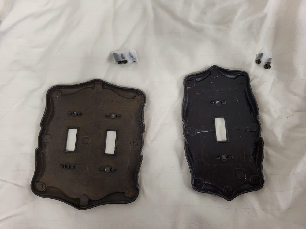 Vintage brass light switch covers