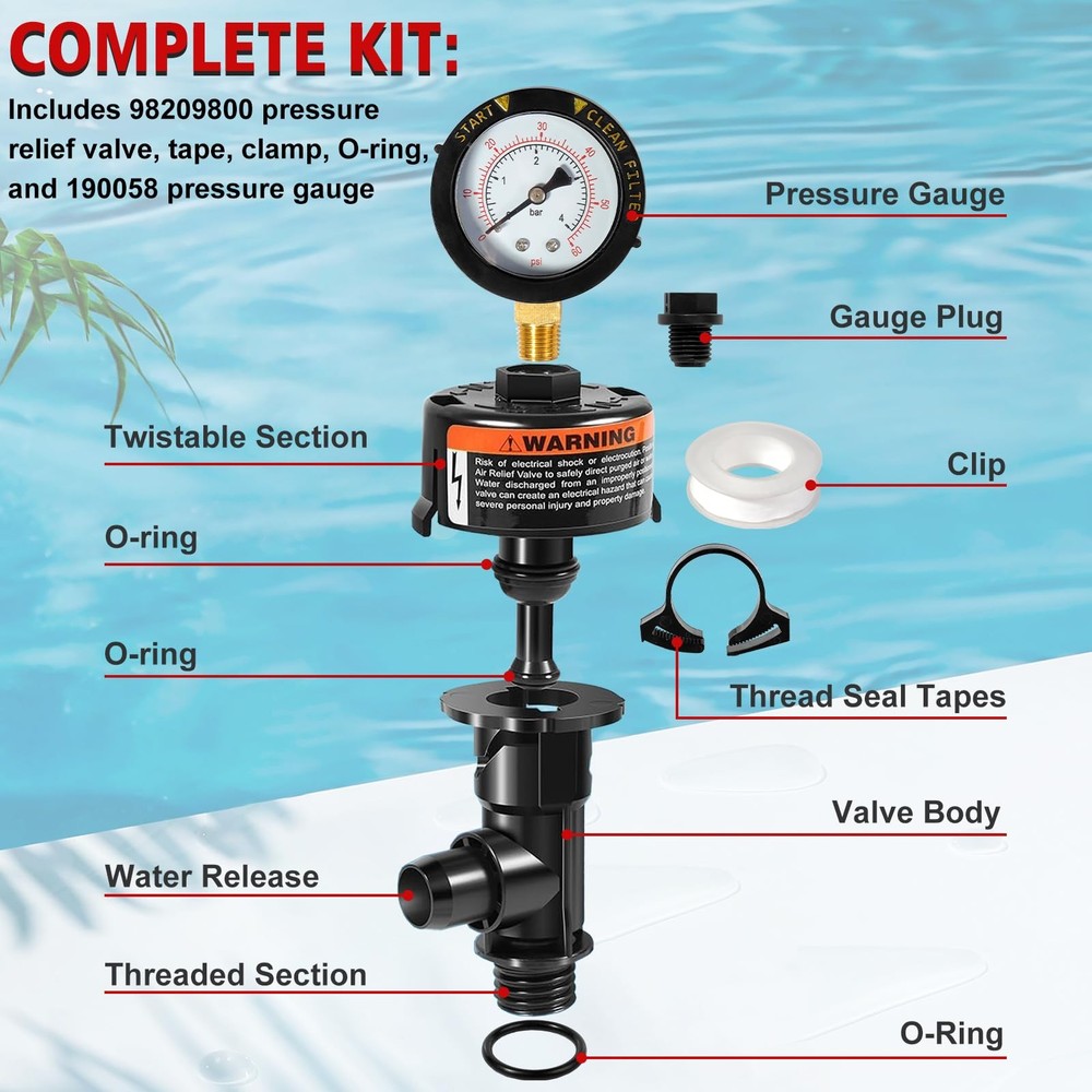 Air Relief Valve set fits for Pool Filter replacement assembly New