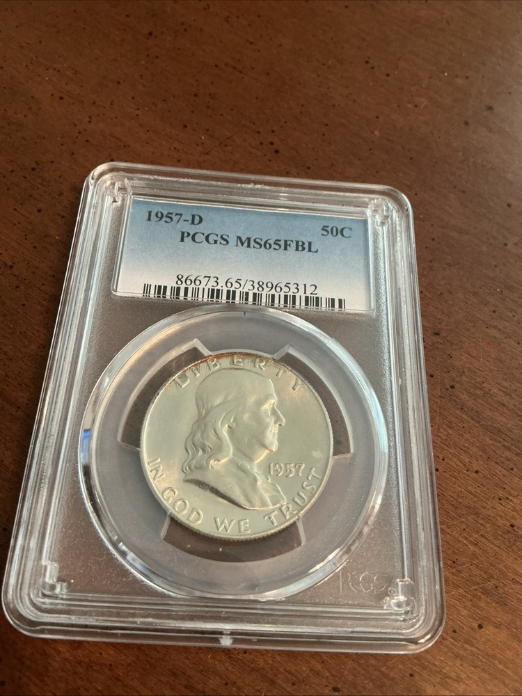1957-D  Franklin Half Dollar PCGS MS65FBL