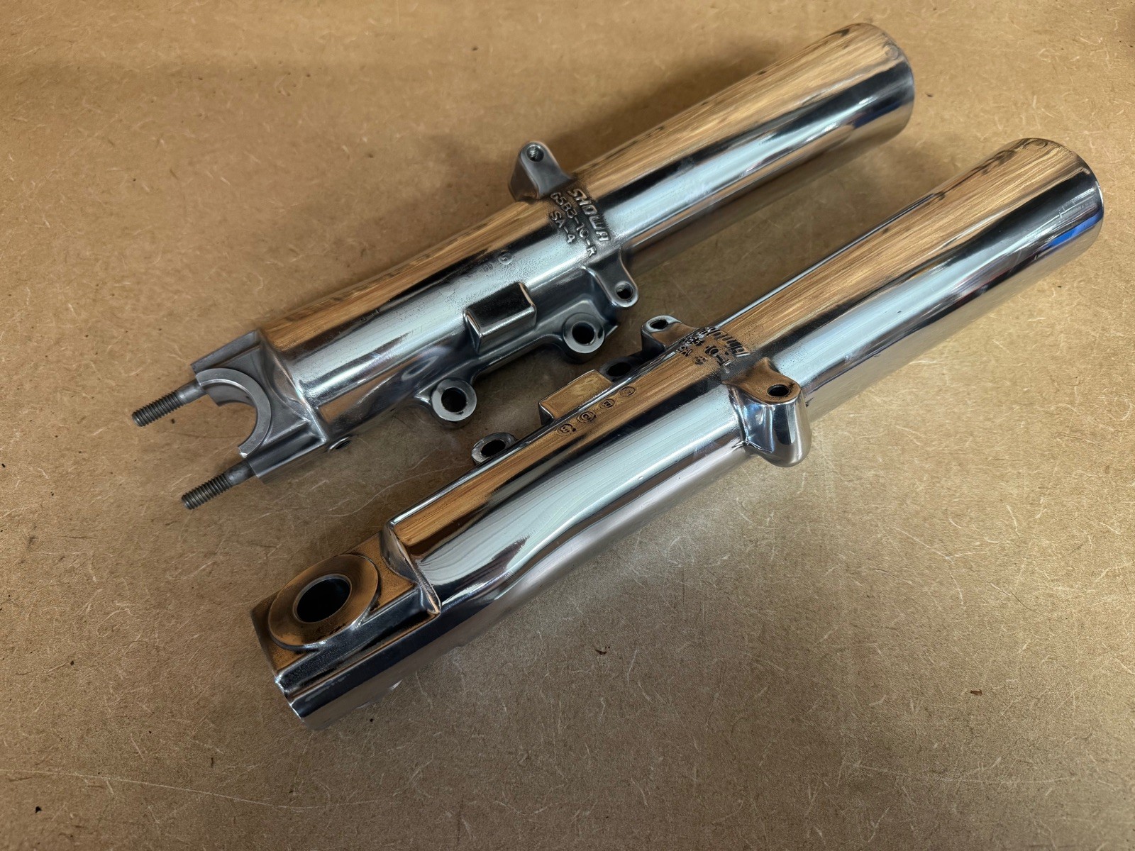 HARLEY 00 -13 Touring Single Fork legs sliders POLISHED Twin Cam Dyna Softail