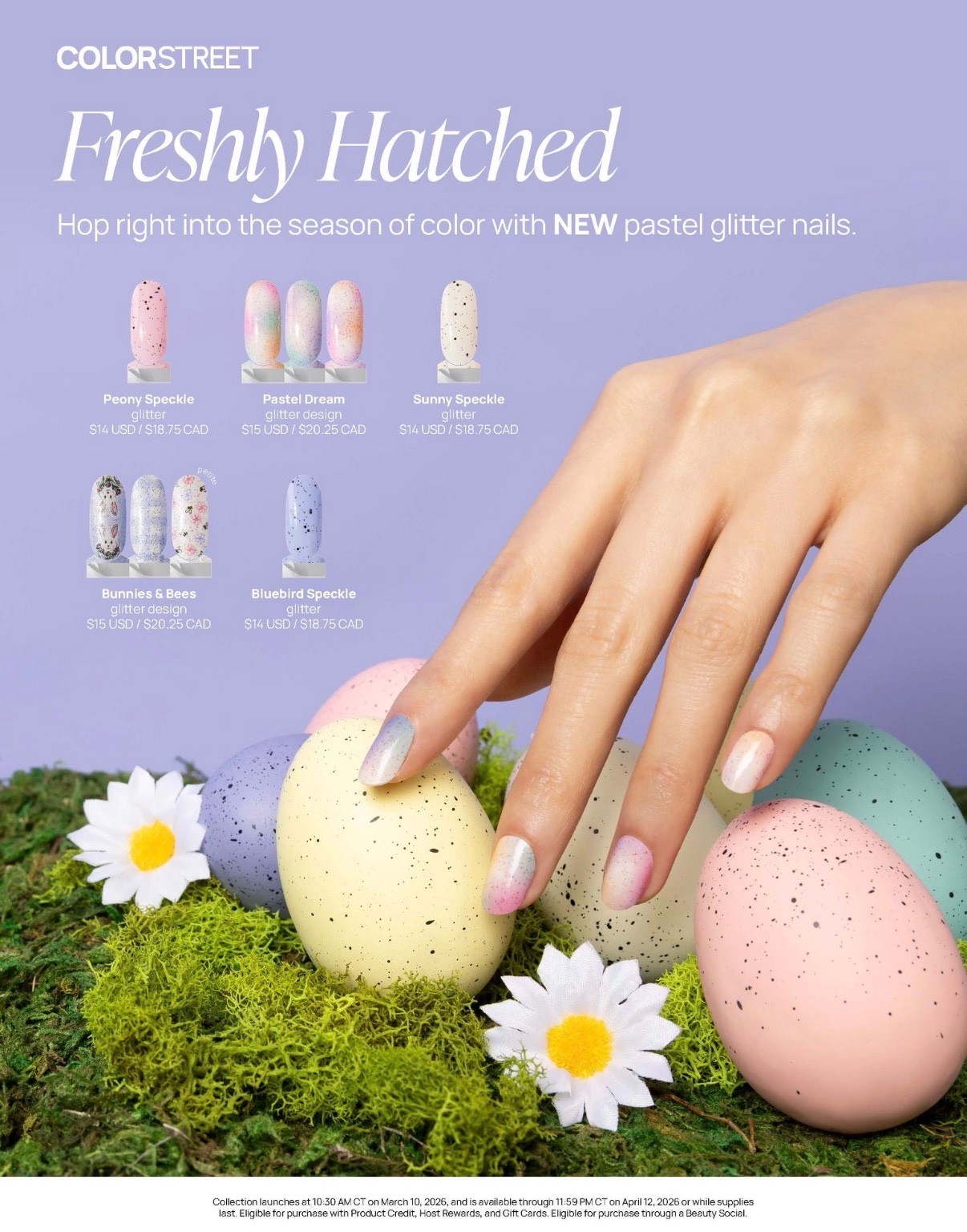 🐣Color Street nail polish strips~ Freshly Hatched ~ 2026 Easter, Bunny, Spring