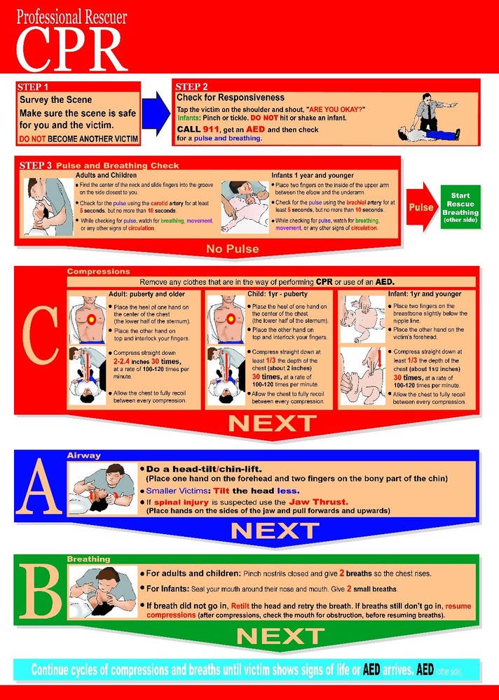 BLS CPR  Reference Chart - Latest Guidelines