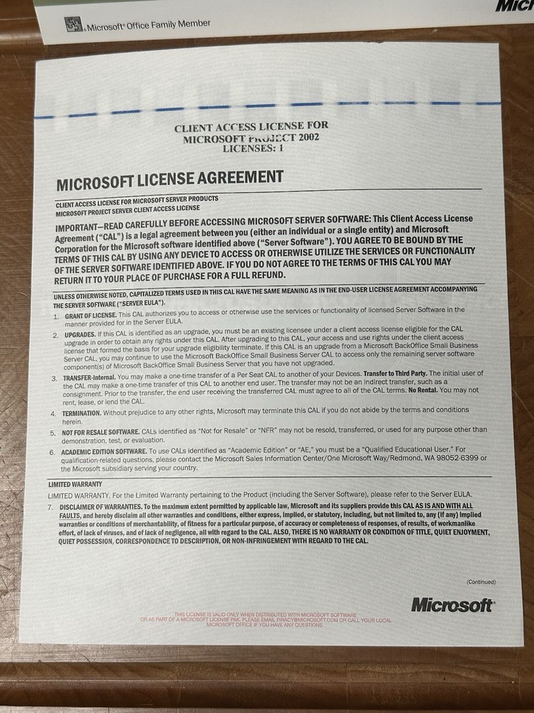 VINTAGE: Microsoft Project Standard 2002 - Complete Package - Big Box - CD