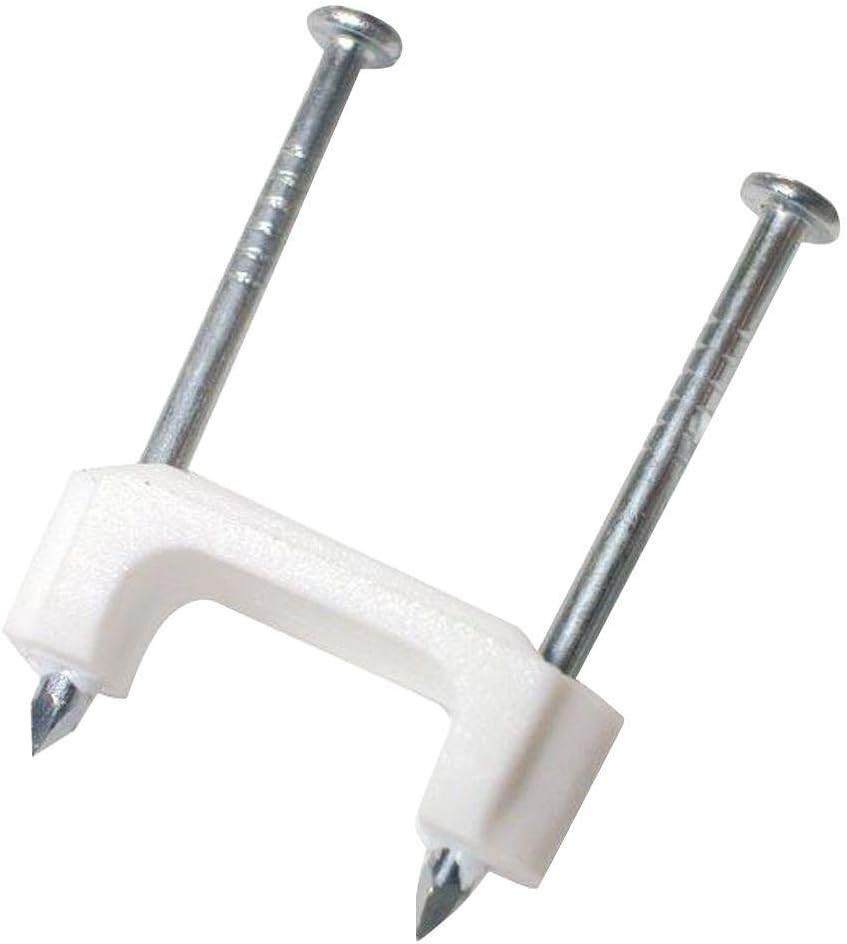 PS-750B Plastic Cable Staples, 1/2", White (2000 Pack)