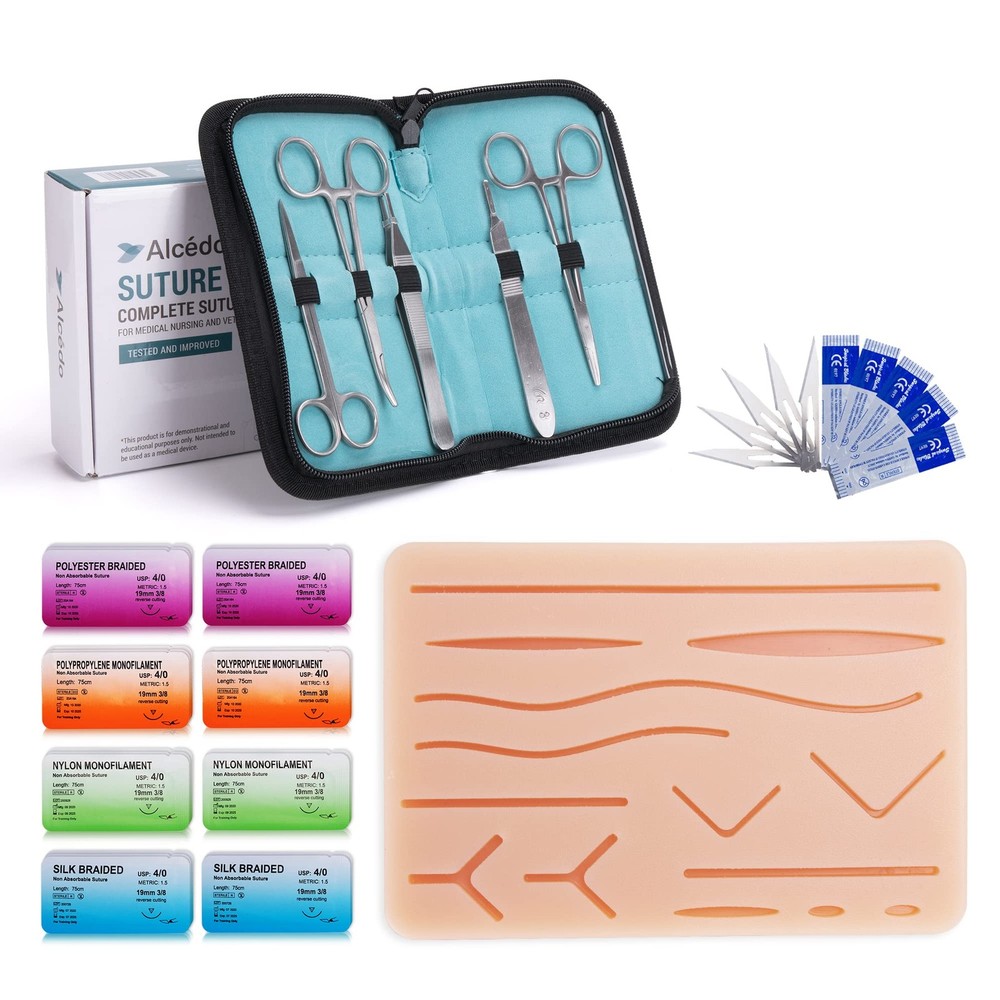 Suture Practice Kit for Medical Students | Complete Set (32 Pieces) Include D...