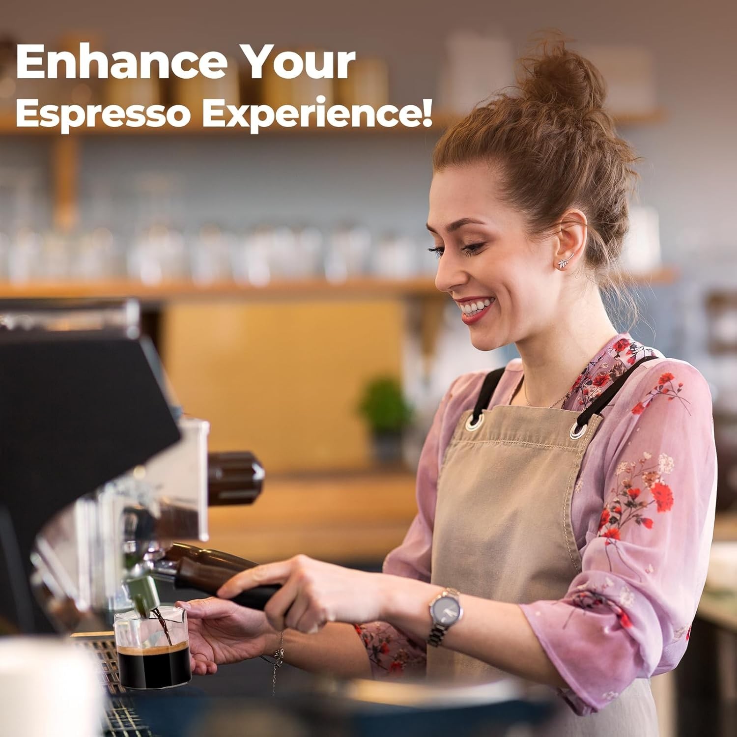 Espresso Cups Set of 2, 4 Oz Espresso Shot Glass with Handle Double Spout Cup...